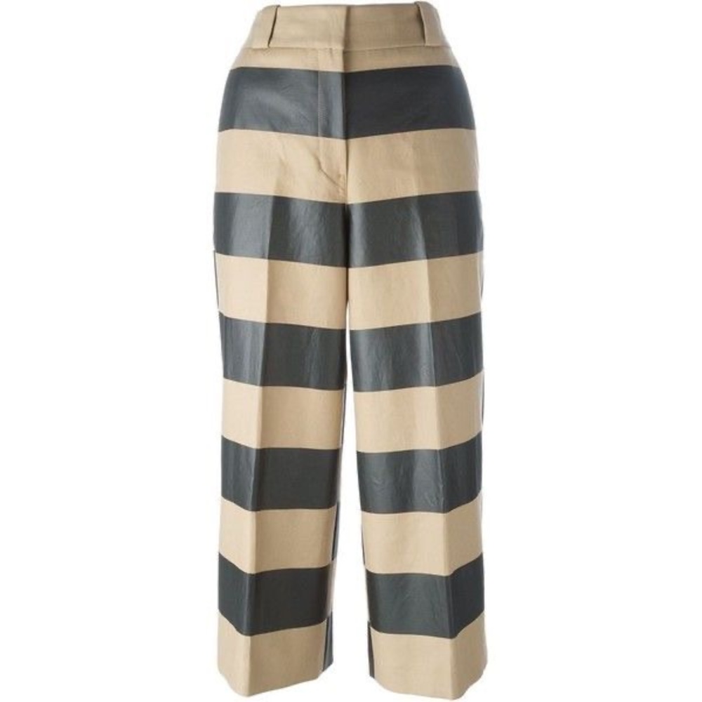 Alexander Wang Striped cropped trousers-capris brown pants high- waisted